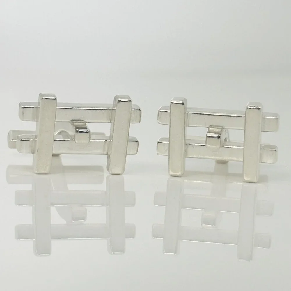 RARE Tiffany & Co Axis Cufflinks by Frank Gehry in Sterling Silver